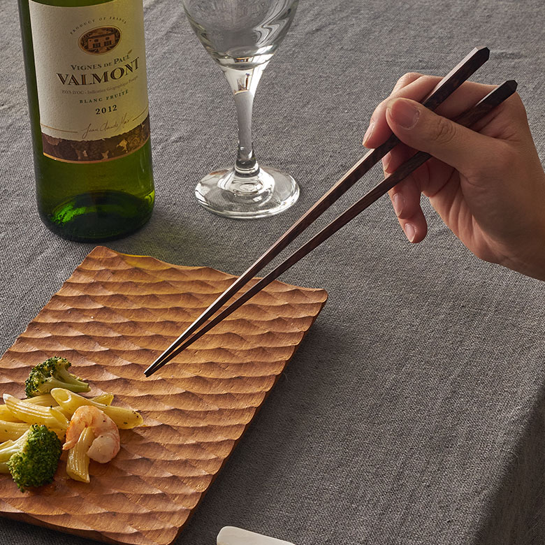 鉄刀木（タガヤサン）の極細四角箸