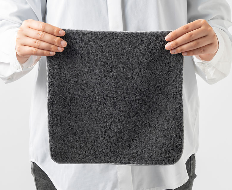 使いやすいサイズの手拭き用タオル