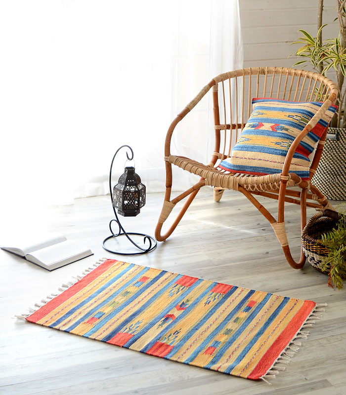 マット ラグ 玄関マット ネイティブ 民族 オルテガ エスニック