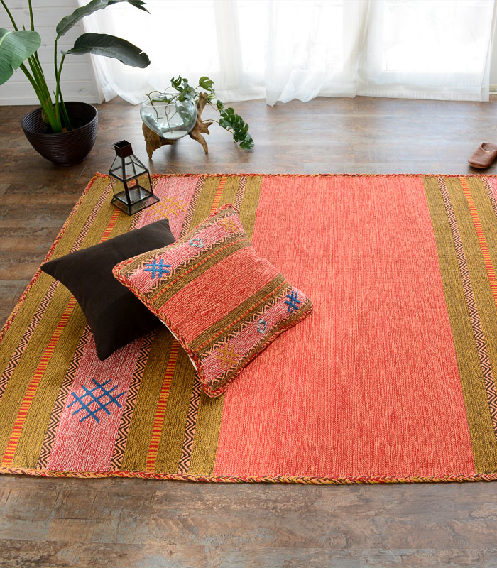 ラグ　マット キリム ネイティブ 民族 オルテガ エスニック