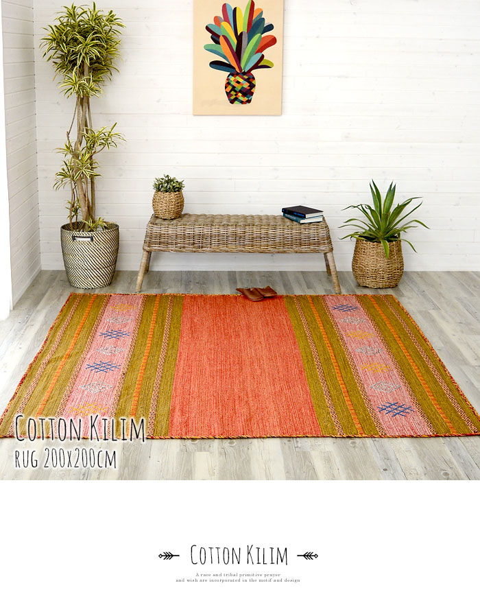 ラグ　マット キリム ネイティブ 民族 オルテガ エスニック