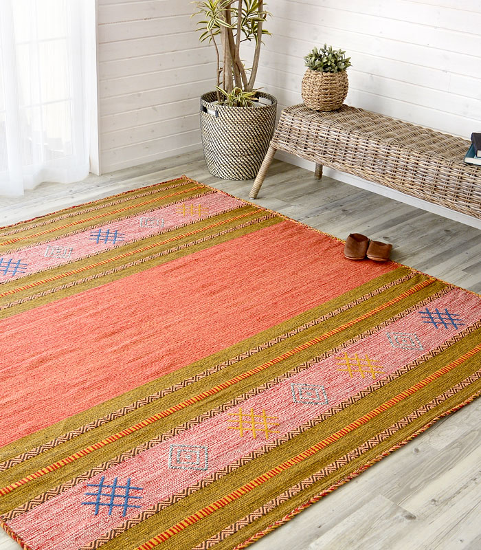 ラグ　マット キリム ネイティブ 民族 オルテガ エスニック