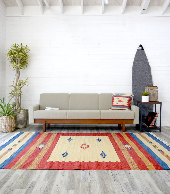 ラグ　マット キリム ネイティブ 民族 オルテガ エスニック