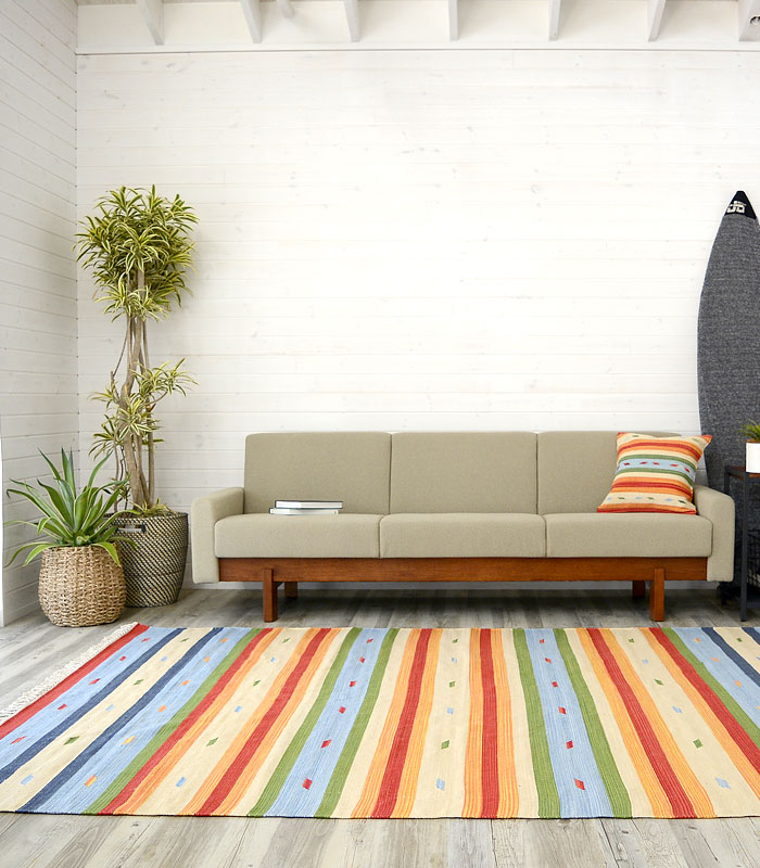 ラグ　マット キリム ネイティブ 民族 オルテガ エスニック