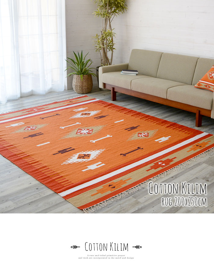 ラグ　マット キリム ネイティブ 民族 オルテガ エスニック