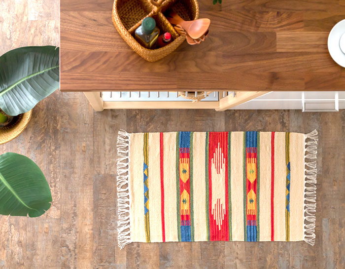 エスニック　ネイティブ　西海岸　ビーチハウス　コットンキリム　トイレマット　玄関マット　キッチンマット　洗面所　50x80