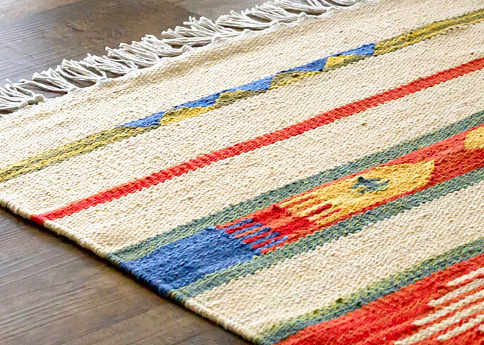 エスニック　ネイティブ　西海岸　ビーチハウス　コットンキリム　トイレマット　玄関マット　キッチンマット　洗面所　50x80