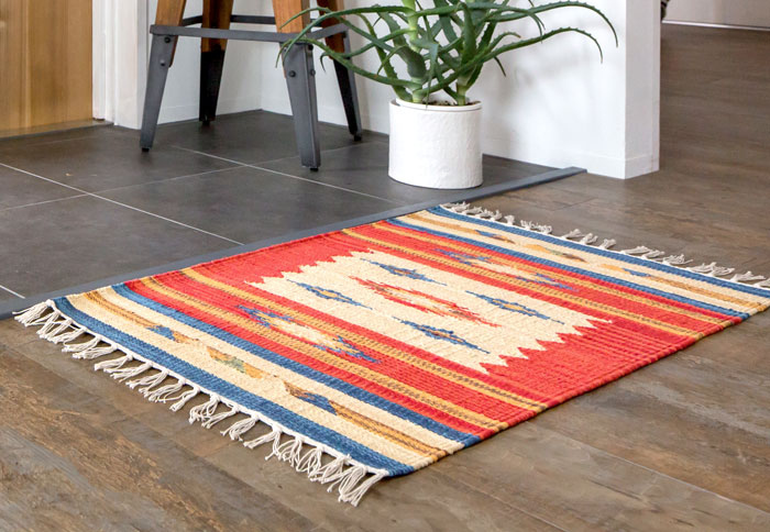 エスニック　ネイティブ　西海岸　ビーチハウス　コットンキリム　トイレマット　玄関マット　キッチンマット　洗面所　50x80