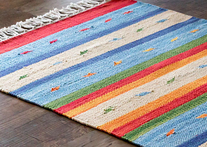 エスニック　ネイティブ　西海岸　ビーチハウス　コットンキリム　トイレマット　玄関マット　キッチンマット　洗面所　50x80