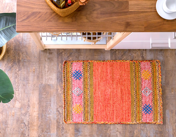 エスニック　ネイティブ　西海岸　ビーチハウス　コットンキリム　トイレマット　玄関マット　キッチンマット　洗面所　50x80