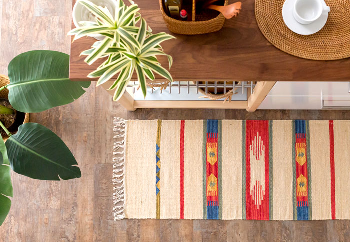 エスニック　ネイティブ　西海岸　ビーチハウス　コットンキリム　トイレマット　玄関マット　キッチンマット　洗面所　45x120