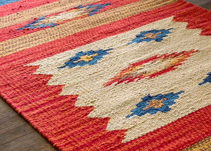 エスニック　ネイティブ　西海岸　ビーチハウス　コットンキリム　トイレマット　玄関マット　キッチンマット　洗面所　45x120