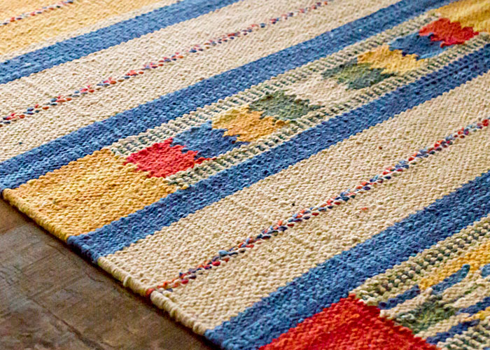 エスニック　ネイティブ　西海岸　ビーチハウス　コットンキリム　トイレマット　玄関マット　キッチンマット　洗面所　45x120