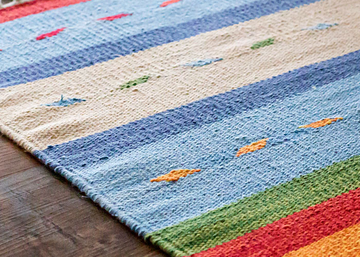 エスニック ネイティブ 西海岸 ビーチハウス コットンキリム トイレマット 玄関マット キッチンマット 洗面所 45x120