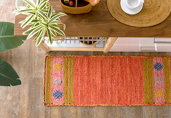エスニック　ネイティブ　西海岸　ビーチハウス　コットンキリム　トイレマット　玄関マット　キッチンマット　洗面所　45x120