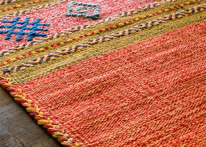 エスニック　ネイティブ　西海岸　ビーチハウス　コットンキリム　トイレマット　玄関マット　キッチンマット　洗面所　45x120