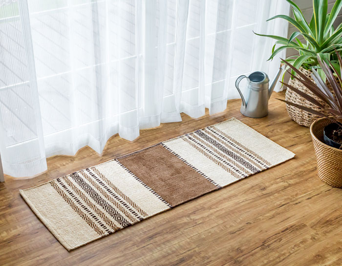 エスニック　ネイティブ　西海岸　ビーチハウス　コットンキリム　トイレマット　玄関マット　キッチンマット　洗面所　45x120