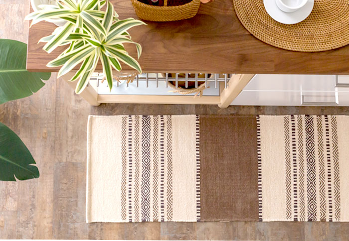 エスニック　ネイティブ　西海岸　ビーチハウス　コットンキリム　トイレマット　玄関マット　キッチンマット　洗面所　45x120