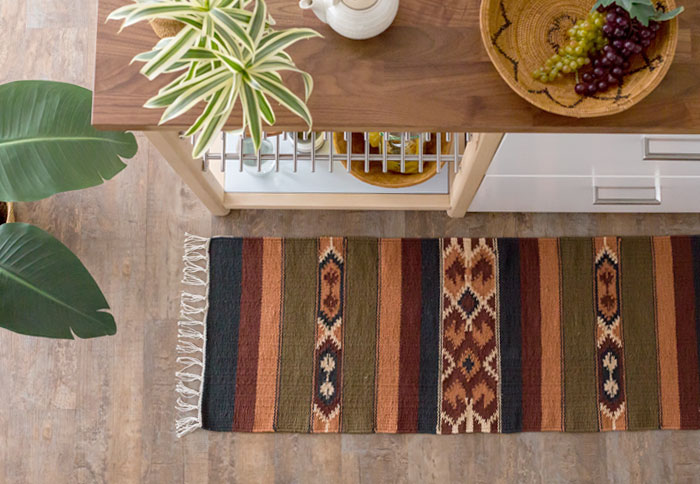 エスニック　ネイティブ　西海岸　ビーチハウス　コットンキリム　トイレマット　玄関マット　キッチンマット　洗面所　45x120