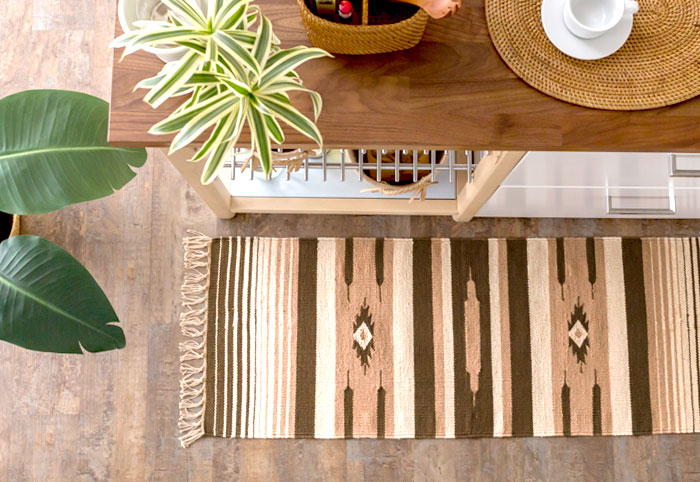 エスニック　ネイティブ　西海岸　ビーチハウス　コットンキリム　トイレマット　玄関マット　キッチンマット　洗面所　45x120