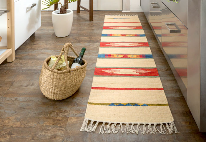 エスニック ネイティブ 西海岸 ビーチハウス コットンキリム トイレマット 玄関マット キッチンマット 洗面所 45x180