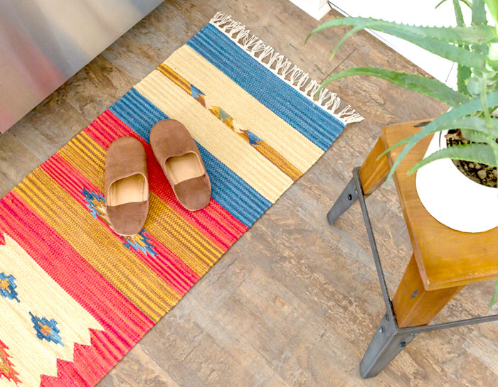 エスニック　ネイティブ　西海岸　ビーチハウス　コットンキリム　トイレマット　玄関マット　キッチンマット　洗面所　45x180