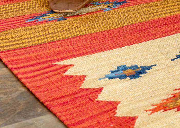 エスニック　ネイティブ　西海岸　ビーチハウス　コットンキリム　トイレマット　玄関マット　キッチンマット　洗面所　45x180