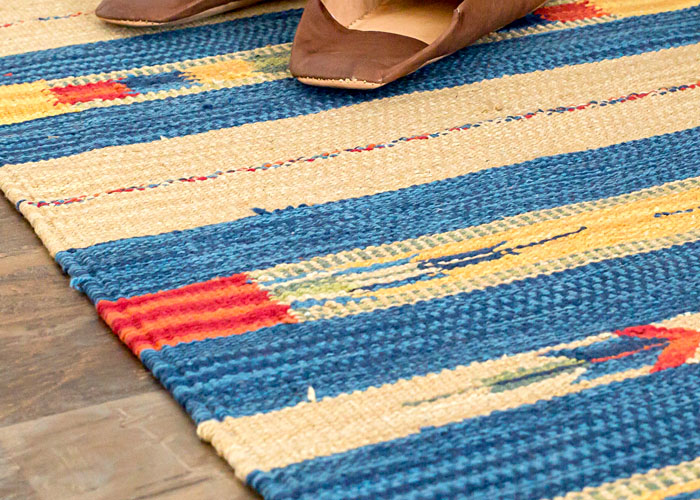 エスニック　ネイティブ　西海岸　ビーチハウス　コットンキリム　トイレマット　玄関マット　キッチンマット　洗面所　45x180