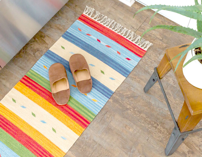 エスニック　ネイティブ　西海岸　ビーチハウス　コットンキリム　トイレマット　玄関マット　キッチンマット　洗面所　45x180