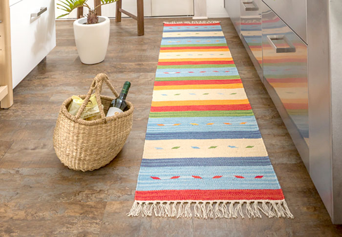 エスニック　ネイティブ　西海岸　ビーチハウス　コットンキリム　トイレマット　玄関マット　キッチンマット　洗面所　45x180