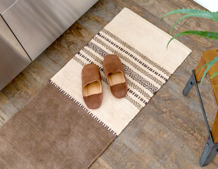 エスニック　ネイティブ　西海岸　ビーチハウス　コットンキリム　トイレマット　玄関マット　キッチンマット　洗面所　45x180