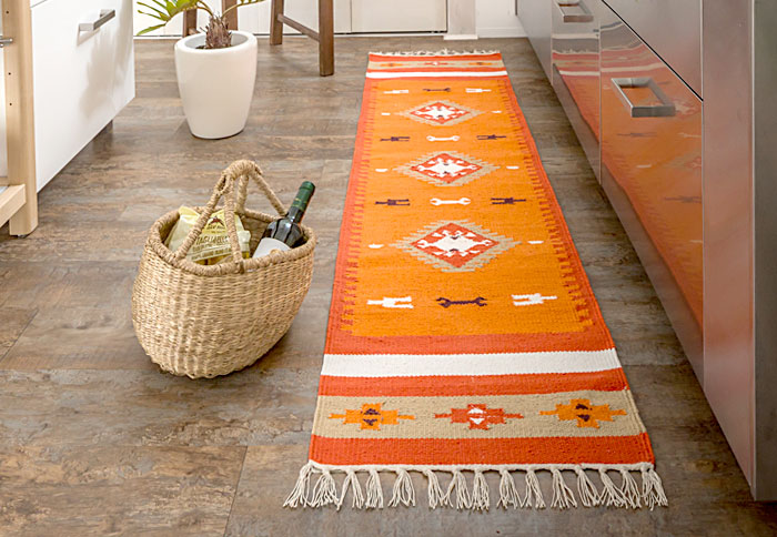 エスニック ネイティブ 西海岸 ビーチハウス コットンキリム トイレマット 玄関マット キッチンマット 洗面所 45x180