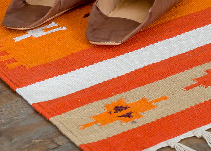 エスニック ネイティブ 西海岸 ビーチハウス コットンキリム トイレマット 玄関マット キッチンマット 洗面所 45x180