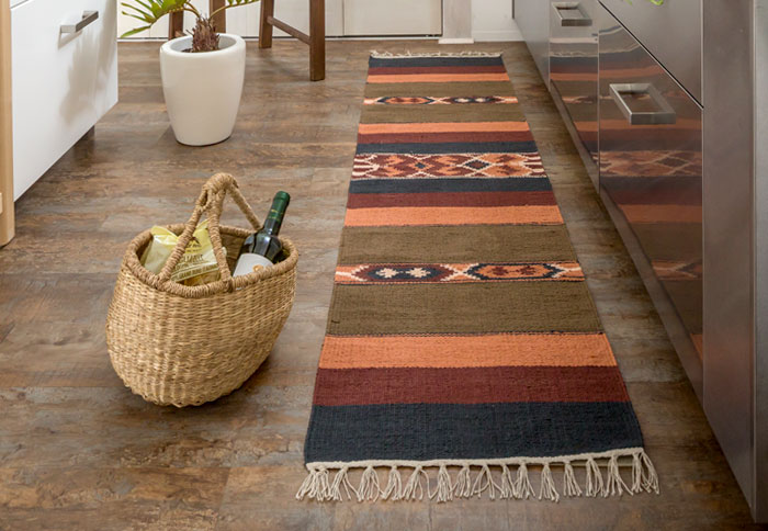 エスニック ネイティブ 西海岸 ビーチハウス コットンキリム トイレマット 玄関マット キッチンマット 洗面所 45x180