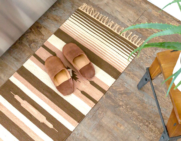 エスニック　ネイティブ　西海岸　ビーチハウス　コットンキリム　トイレマット　玄関マット　キッチンマット　洗面所　45x180