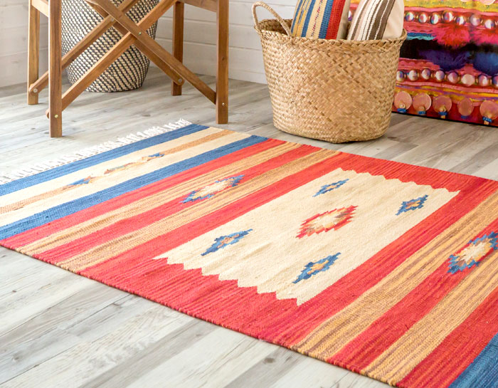 ラグ マット キリム ネイティブ 民族 オルテガ エスニック 100x140