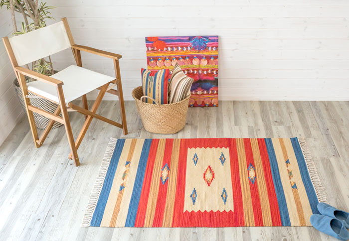 ラグ マット キリム ネイティブ 民族 オルテガ エスニック 100x140