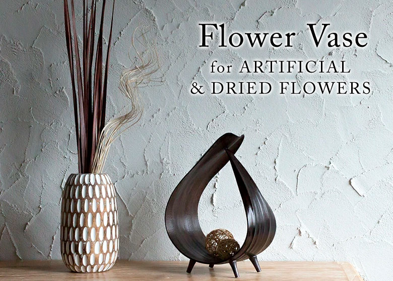 花瓶。フラワーベース。造花・ドライフラワー用。おしゃれなアジアン雑貨。