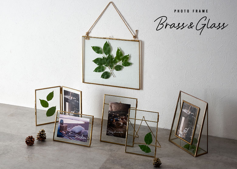 フォトフレーム。写真立て。真鍮とガラスシリーズ。