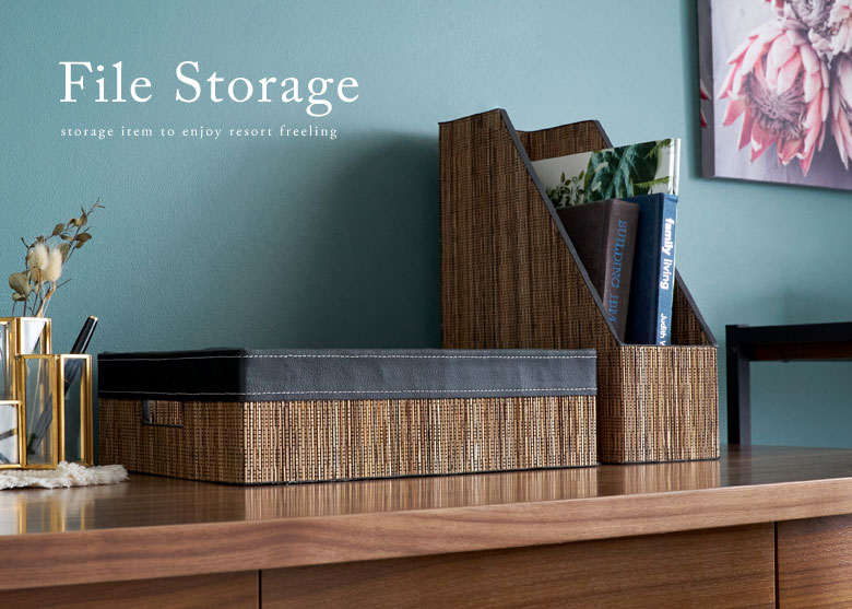 アジアン雑貨。卓上・デスク周り収納。トレイ。ファイル収納。