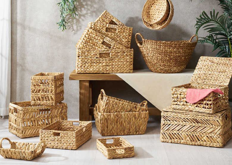 ウォーターヒヤシンス。素材で選ぶアジアン雑貨。水草。バスケット。