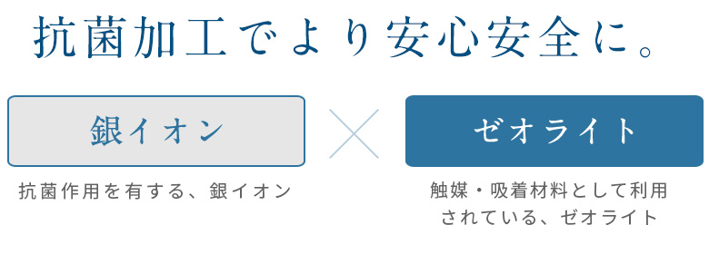抗菌・抗ウイルス加工でより安心安全に。