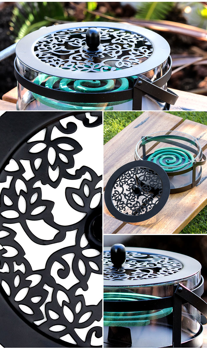 ガラスの蚊遣り用フタ［ロータス］