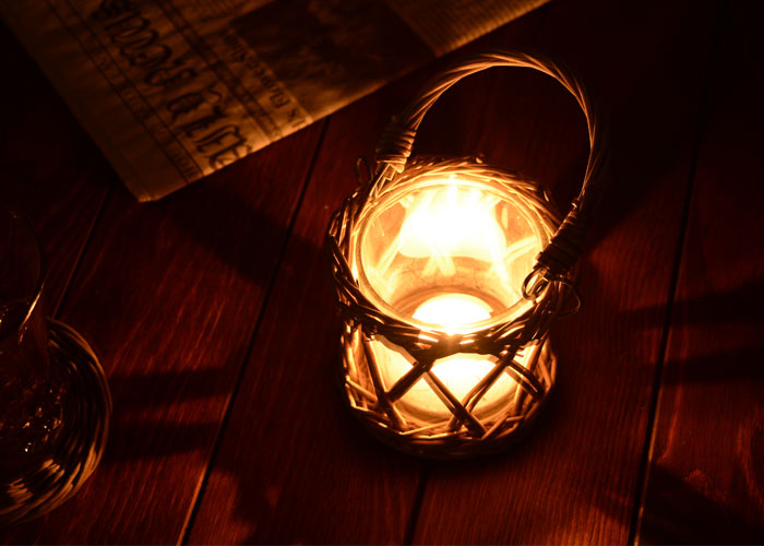 キャンドルホルダー ろうそく立て 柳 ヤナギ ラタン アンティーク バリ雑貨 アジアン雑貨