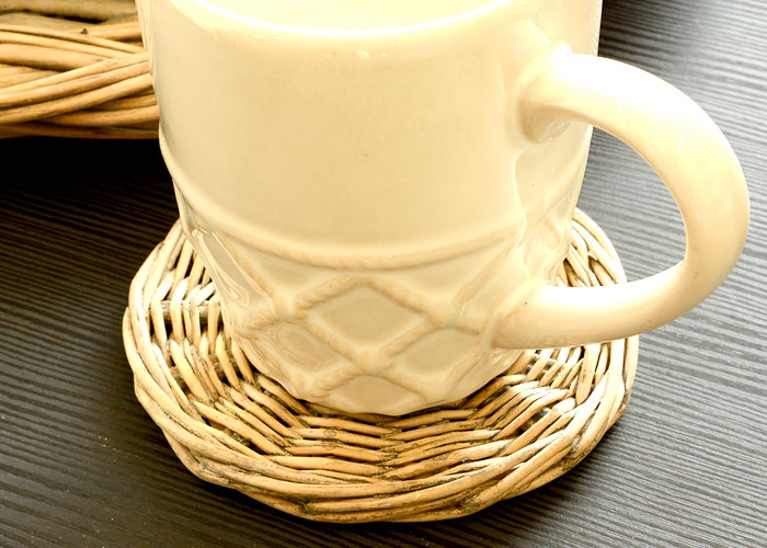 コースター 柳 ウィロー 丸型 ラウンド リビング キッチン雑貨 卓上 おしゃれ バリ雑貨 アジアン雑貨