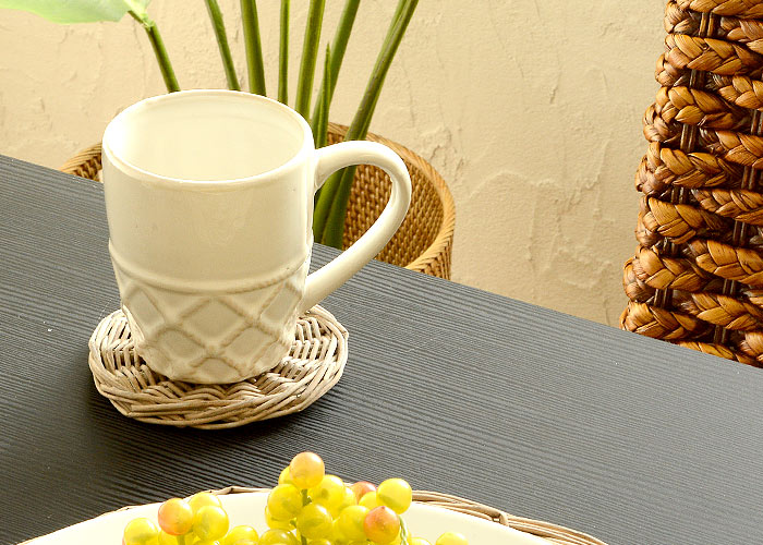 コースター 柳 ウィロー 丸型 ラウンド リビング キッチン雑貨 卓上 おしゃれ バリ雑貨 アジアン雑貨