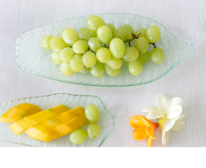 バナナリーフ 皿 小皿 リーフプレート 葉っぱ トレイ ガラス皿 ガラスプレート アジアン ハワイアン バリ島