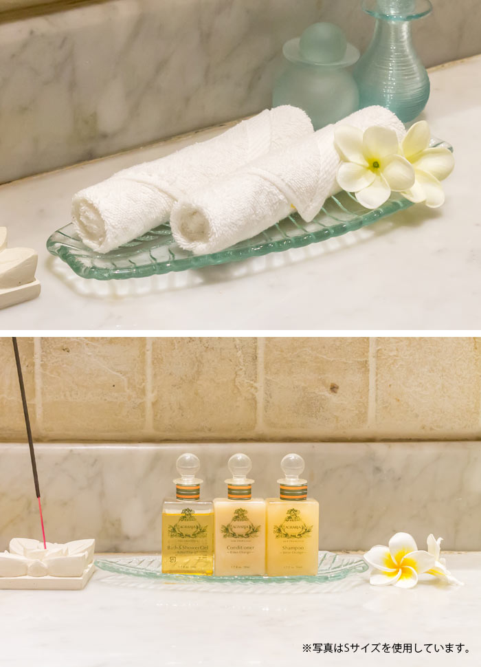 バナナリーフ 皿 小皿 リーフプレート 葉っぱ トレイ ガラス皿 ガラスプレート アジアン ハワイアン バリ島