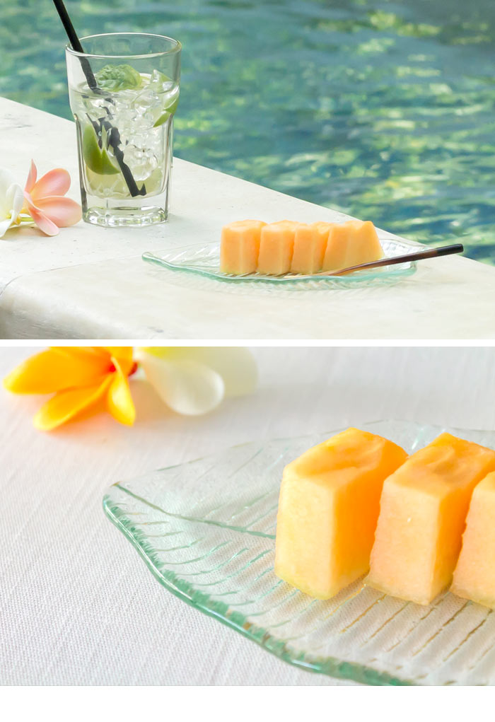 バナナリーフ 皿 小皿 リーフプレート 葉っぱ トレイ ガラス皿 ガラスプレート アジアン ハワイアン バリ島