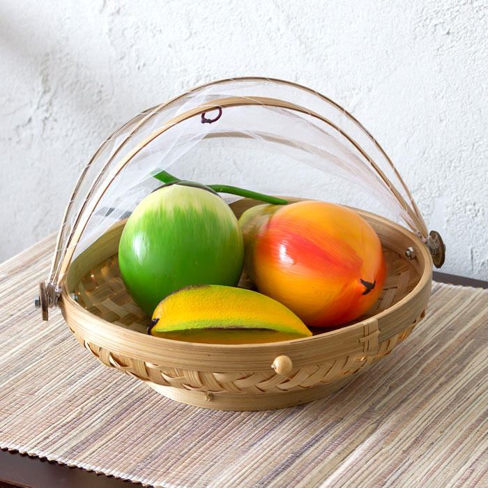 竹製 アジアン フードストッカー 果物かご インテリア バリ 雑貨